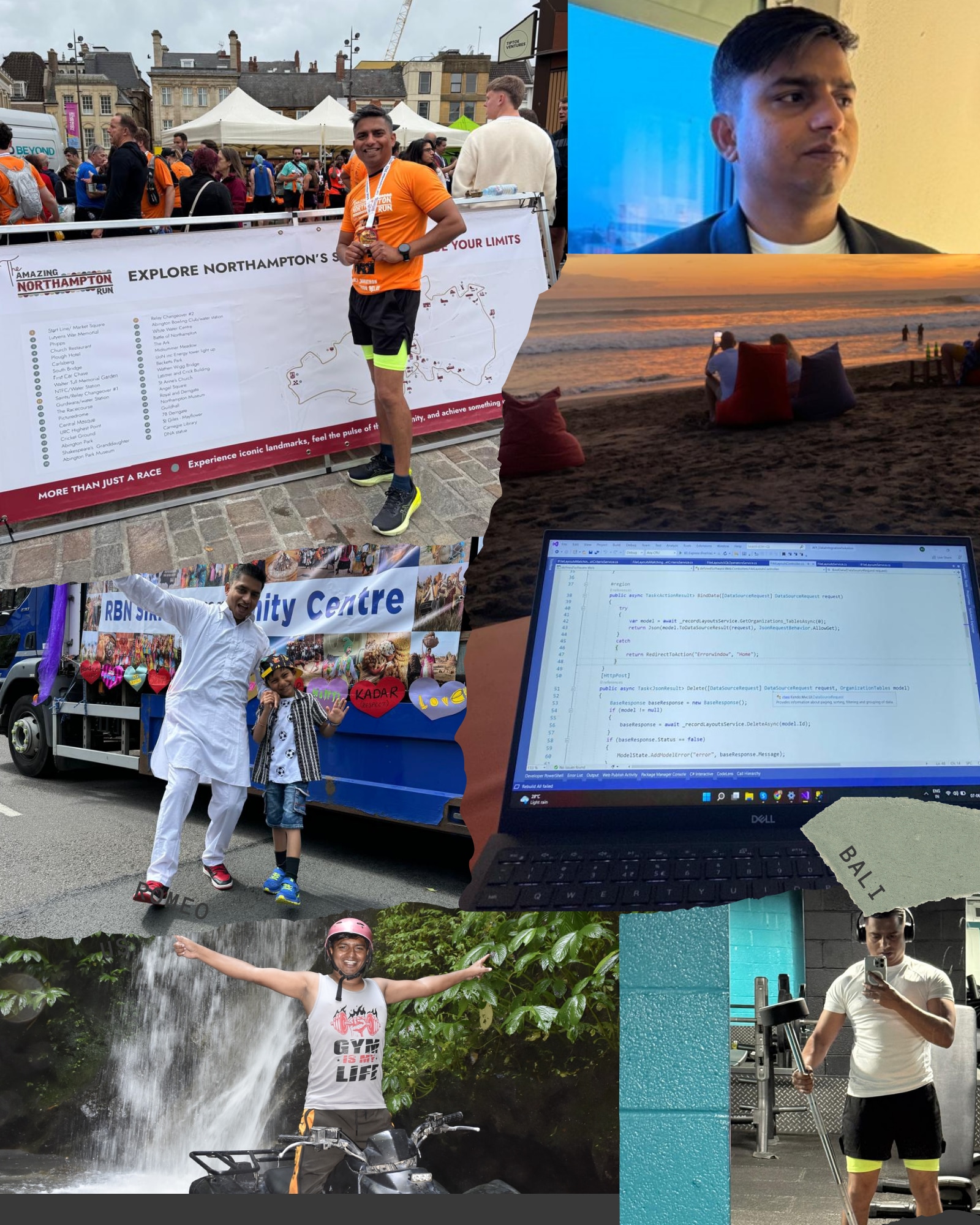 Collage of photos from Ravinder's lifr